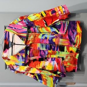 Berek Vintage Colorful Jacket Orange Red Blue Purple Green Yellow Pink